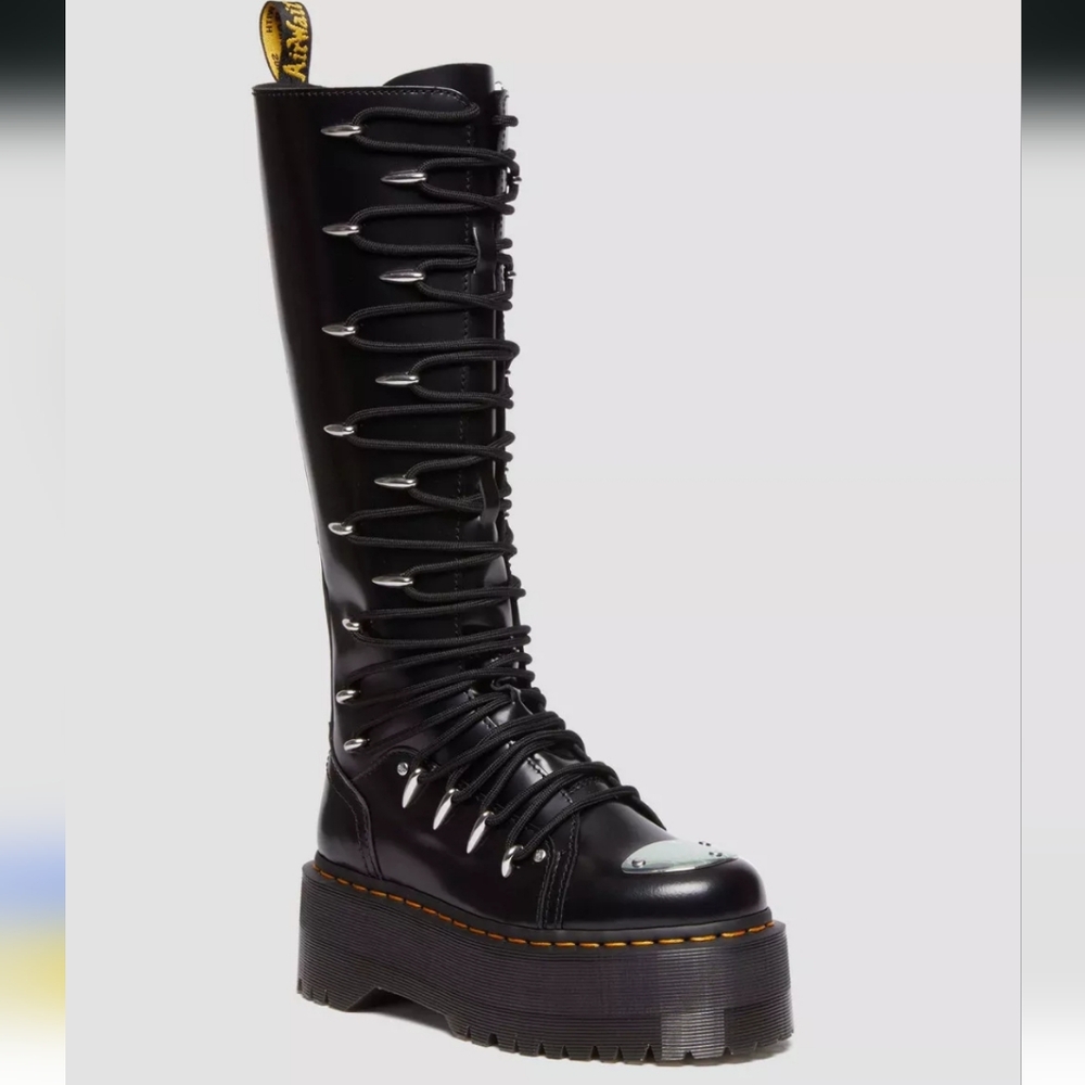Dr. Martens 1B60 Max Lace Knee High Black Platform Boots